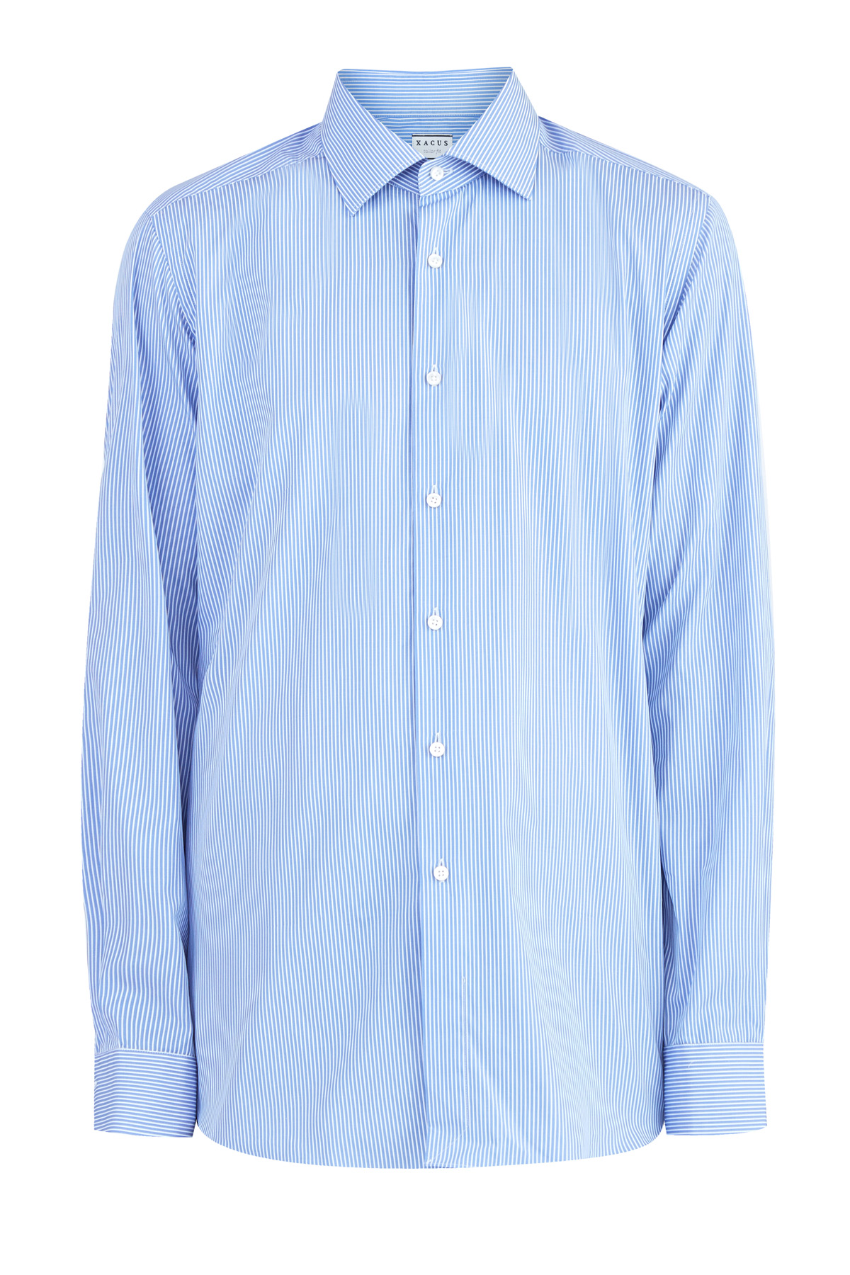 Рубашка из тонкого поплина с кручением нити 100/2 XACUS, цвет голубой, размер 48;50 Рубашка из тонкого поплина с кручением нити 100/2 - фото 1
